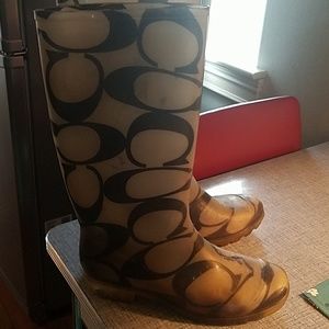 Coach rain boots size 6 - well worn